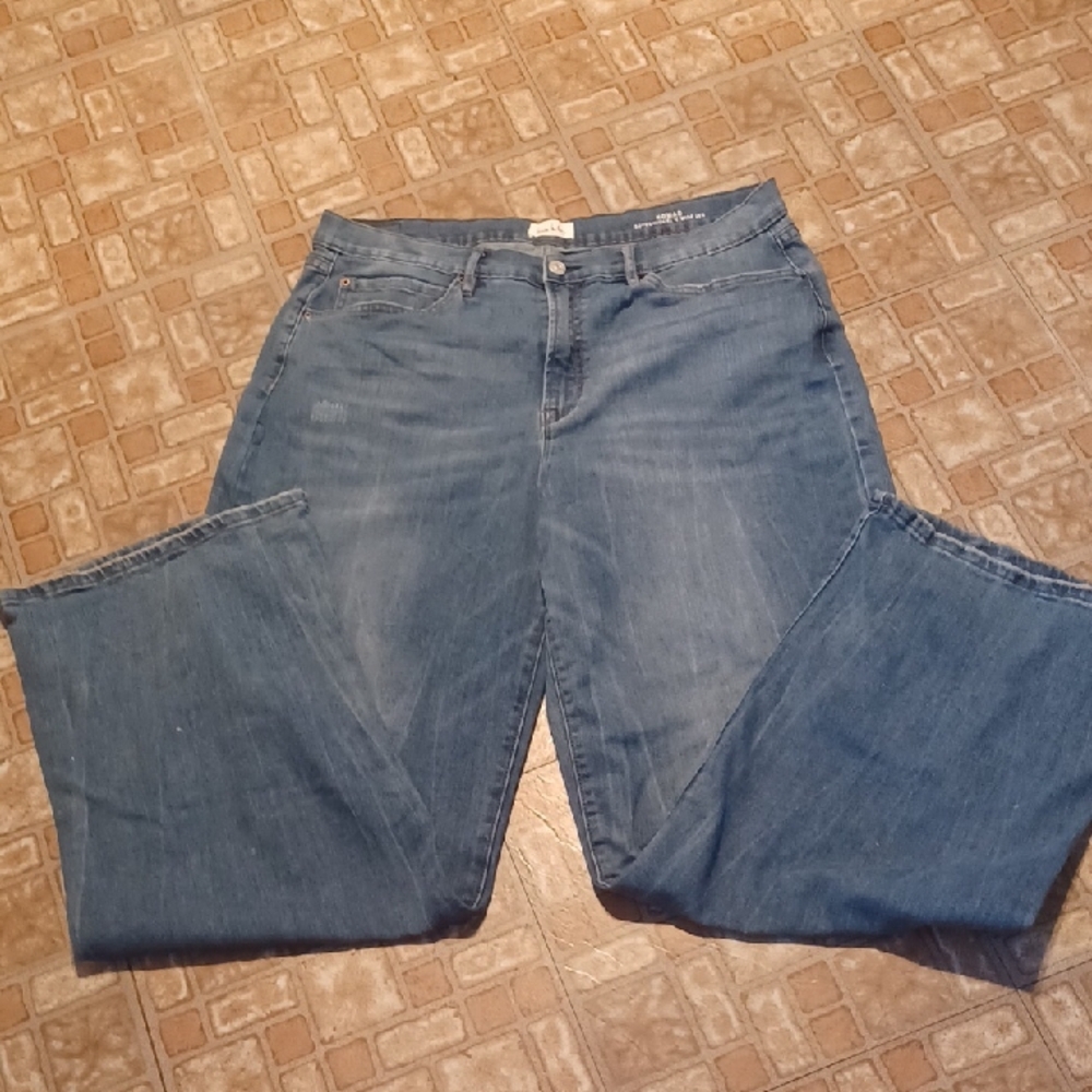 Nicole Miller Women's Wide Leg Blue Jeans High Rise Size 12